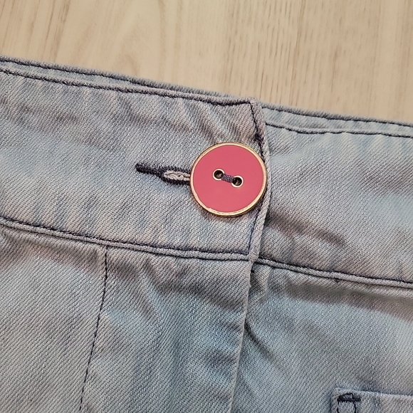 Joules Mini Blue Wash Denim Skirt Front Pockets Size 12 - Picture 2 of 9